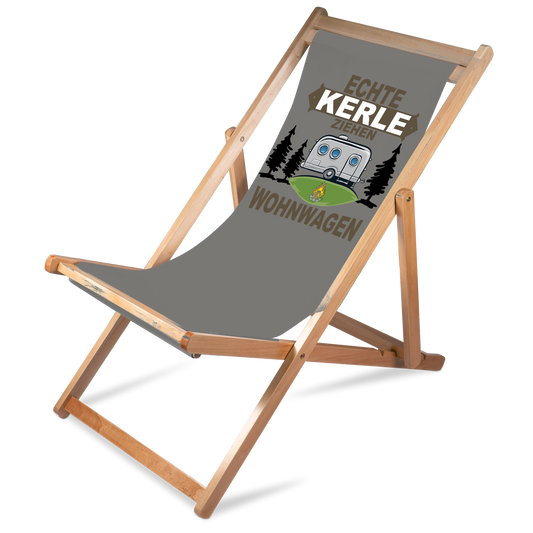 Liegestuhl Camping "Echte Kerle ziehen Wohnwagen" Handmade-Lifestyle