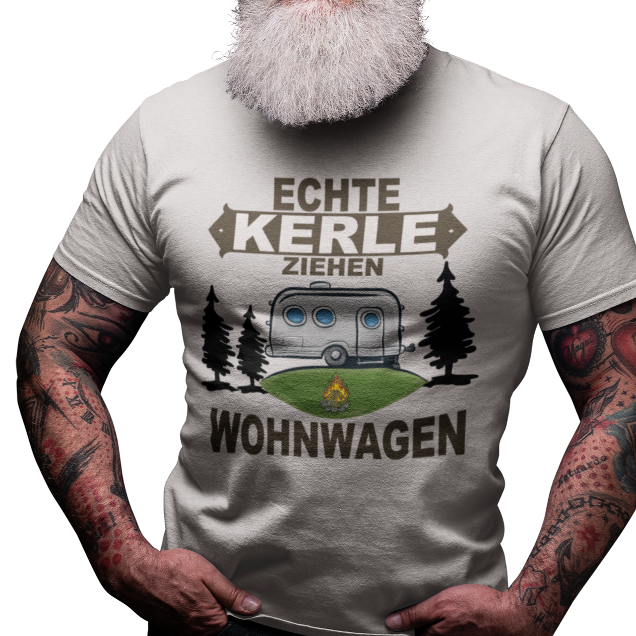 Camping T-Shirt "Echte Kerle ziehen Wohnwagen" Handmade-Lifestyle