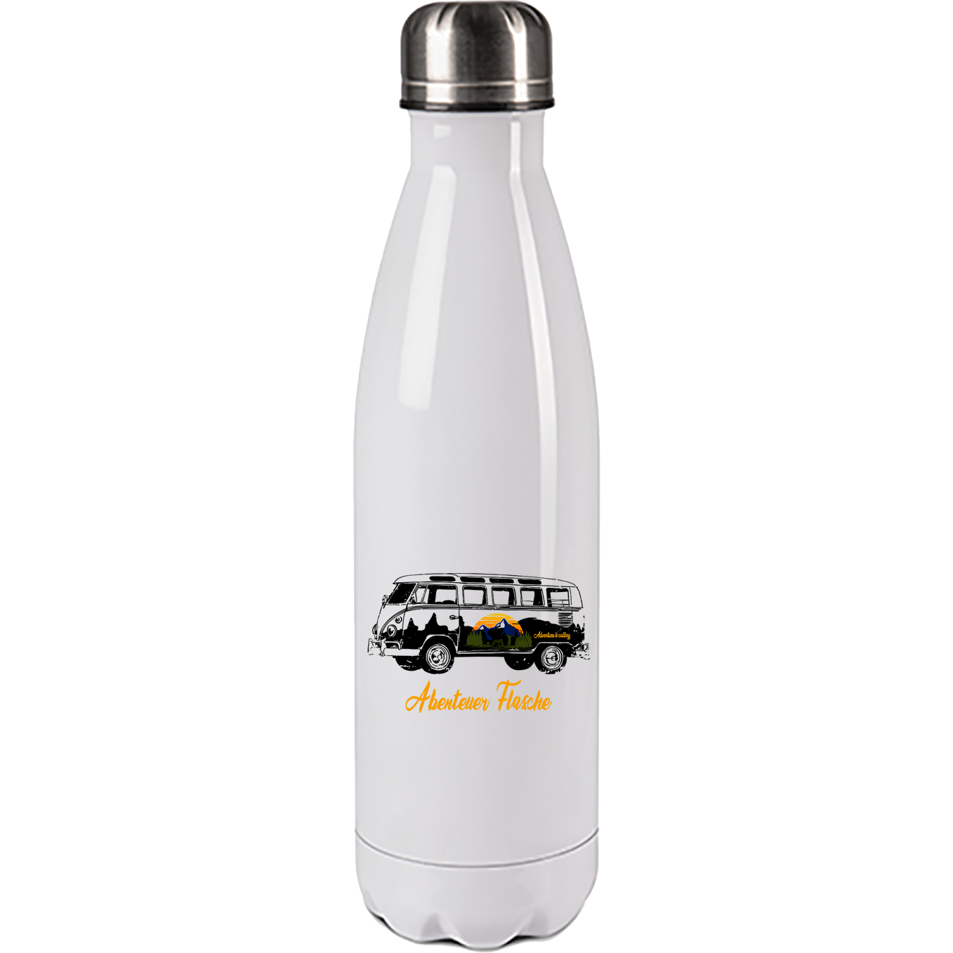 Edelstahl Trinkflasche "Abenteuer Flasche" 500ml Handmade-Lifestyle