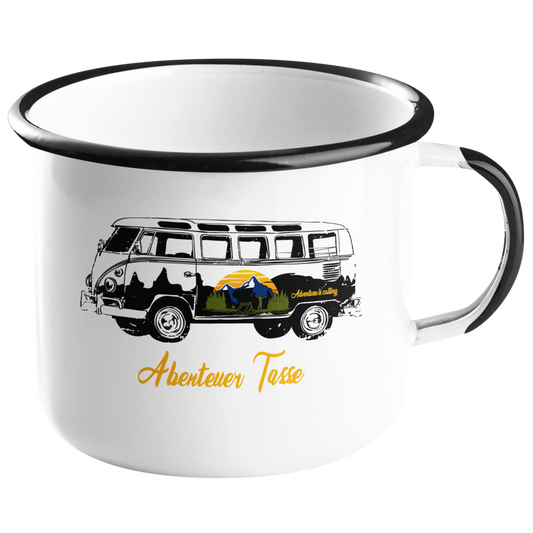 Camping Emailletasse "Abenteuer" Handmade-Lifestyle