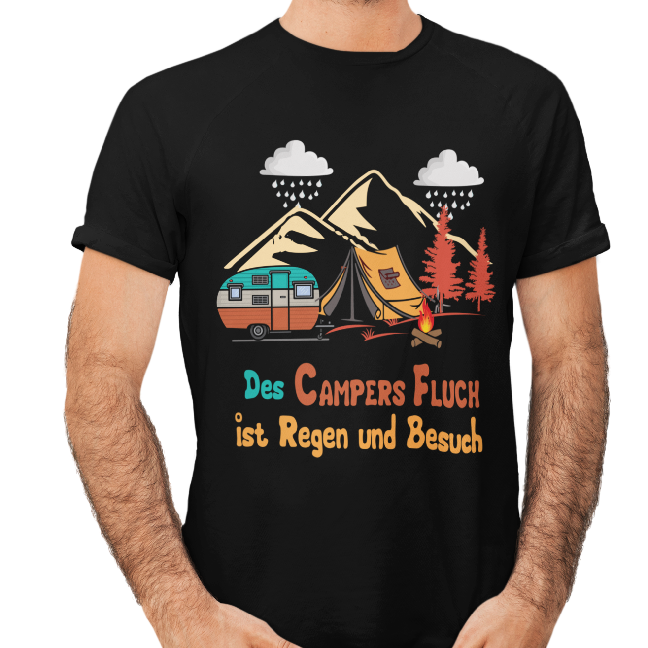 camper t shirts Camping T-Shirt "Des Campers Fluch" – druck-guru