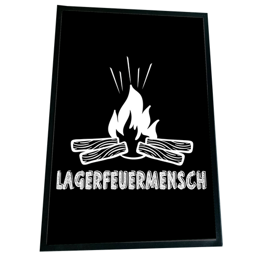 XXL Camping Fußmatte "Lagerfeuermensch" 60x90 cm Handmade-Lifestyle