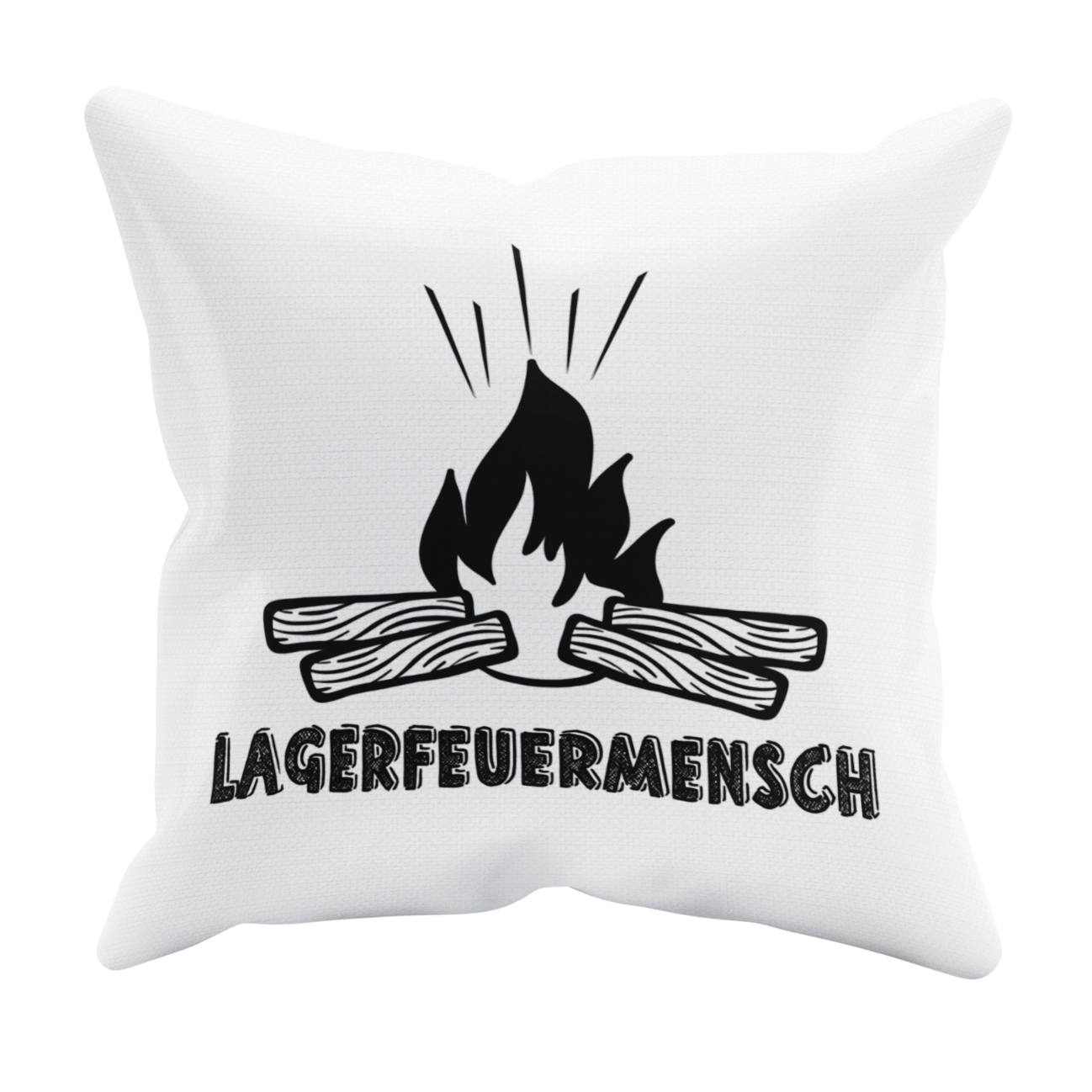 Camping Kissen "Lagerfeuermensch" 40x40 Handmade-Lifestyle