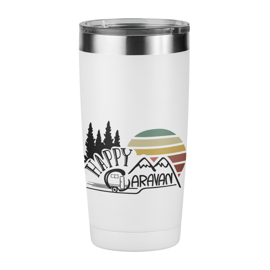 Edelstahl Trinkbecher "Happy Caravan" 420 ml Handmade-Lifestyle