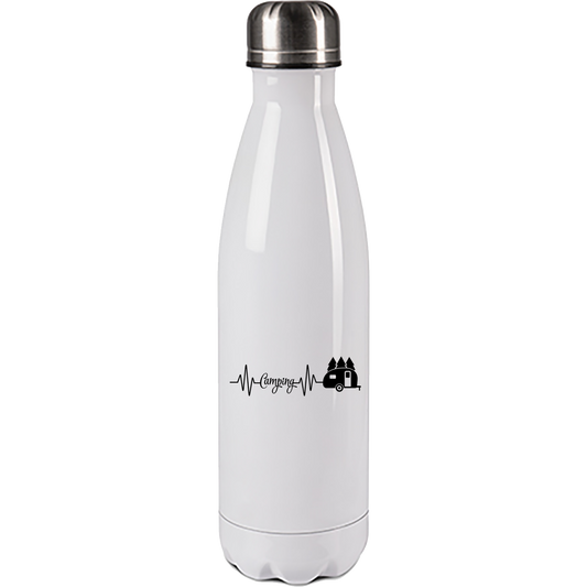 Edelstahl Trinkflasche "Camping Heartbeat" 500ml Handmade-Lifestyle
