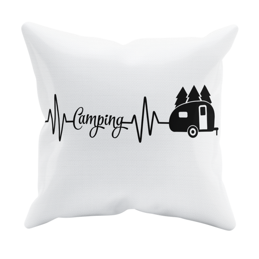 Camping Kissen "Camping Heartbeat" 40x40 Handmade-Lifestyle