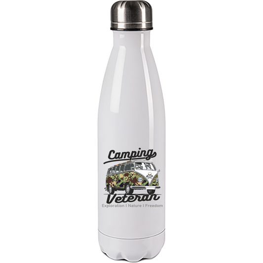 Edelstahl Trinkflasche "Camping Veteran" 500ml Handmade-Lifestyle