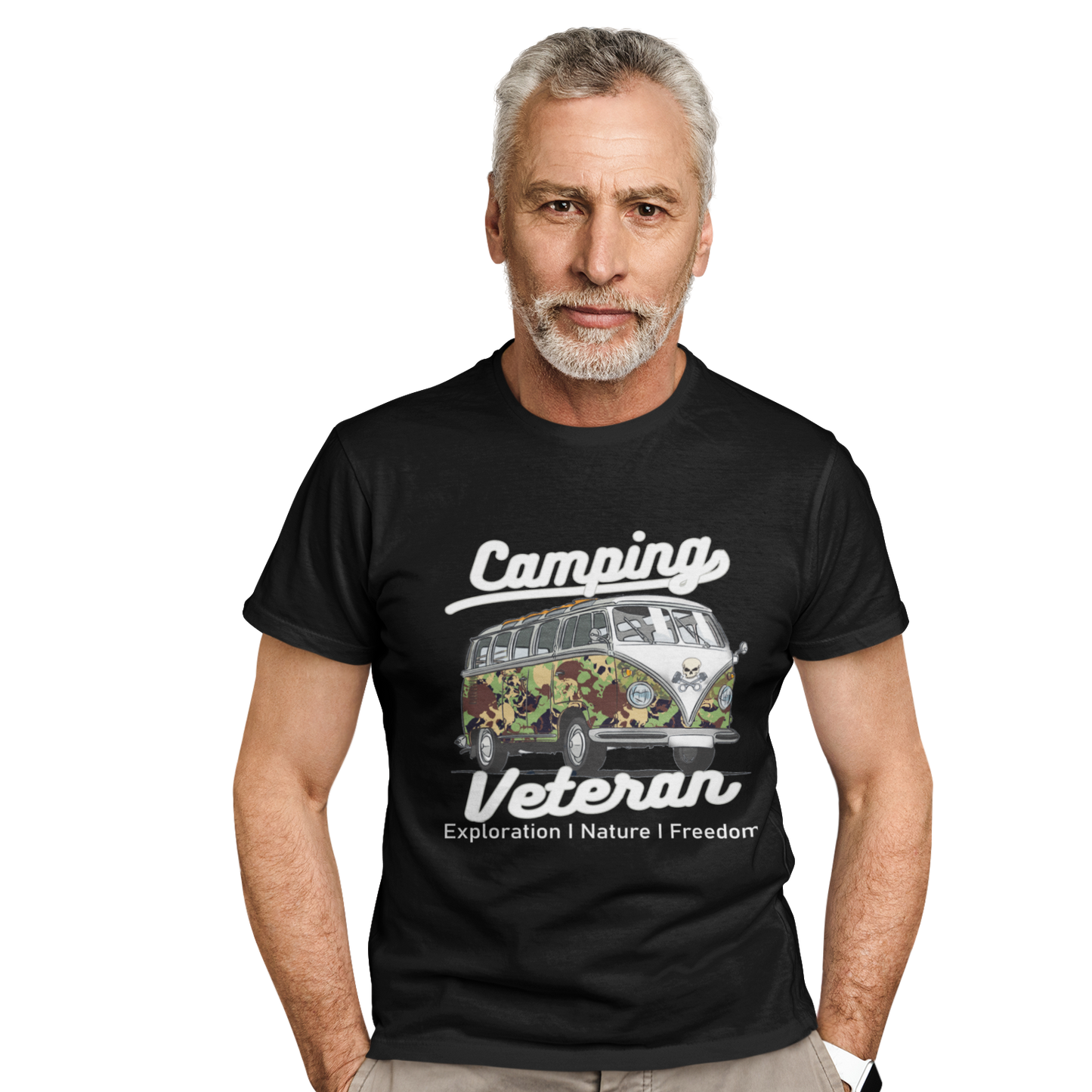 Camping T-Shirt "Camping Veteran" Handmade-Lifestyle