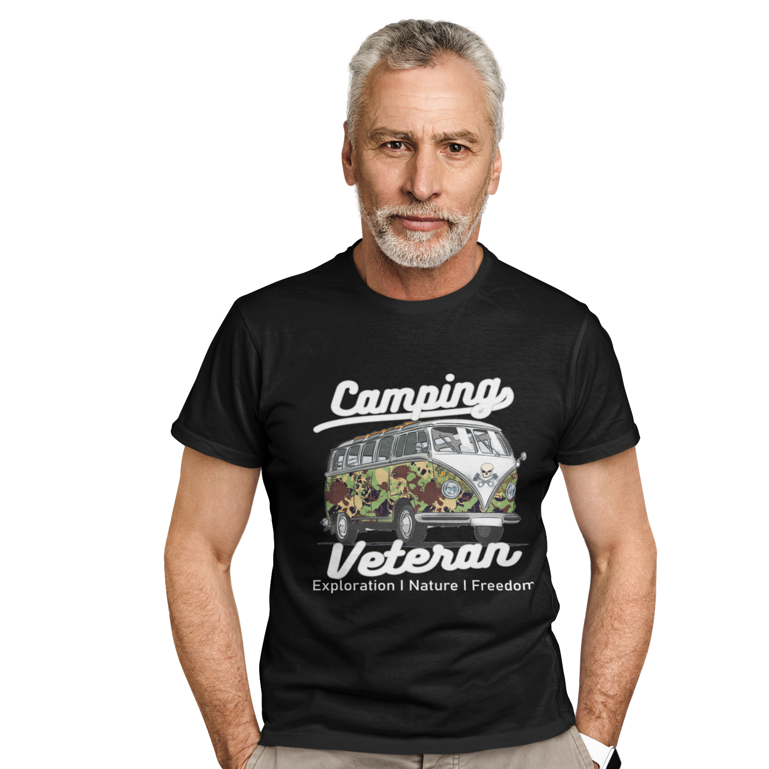 Camping T-Shirt "Camping Veteran" Handmade-Lifestyle