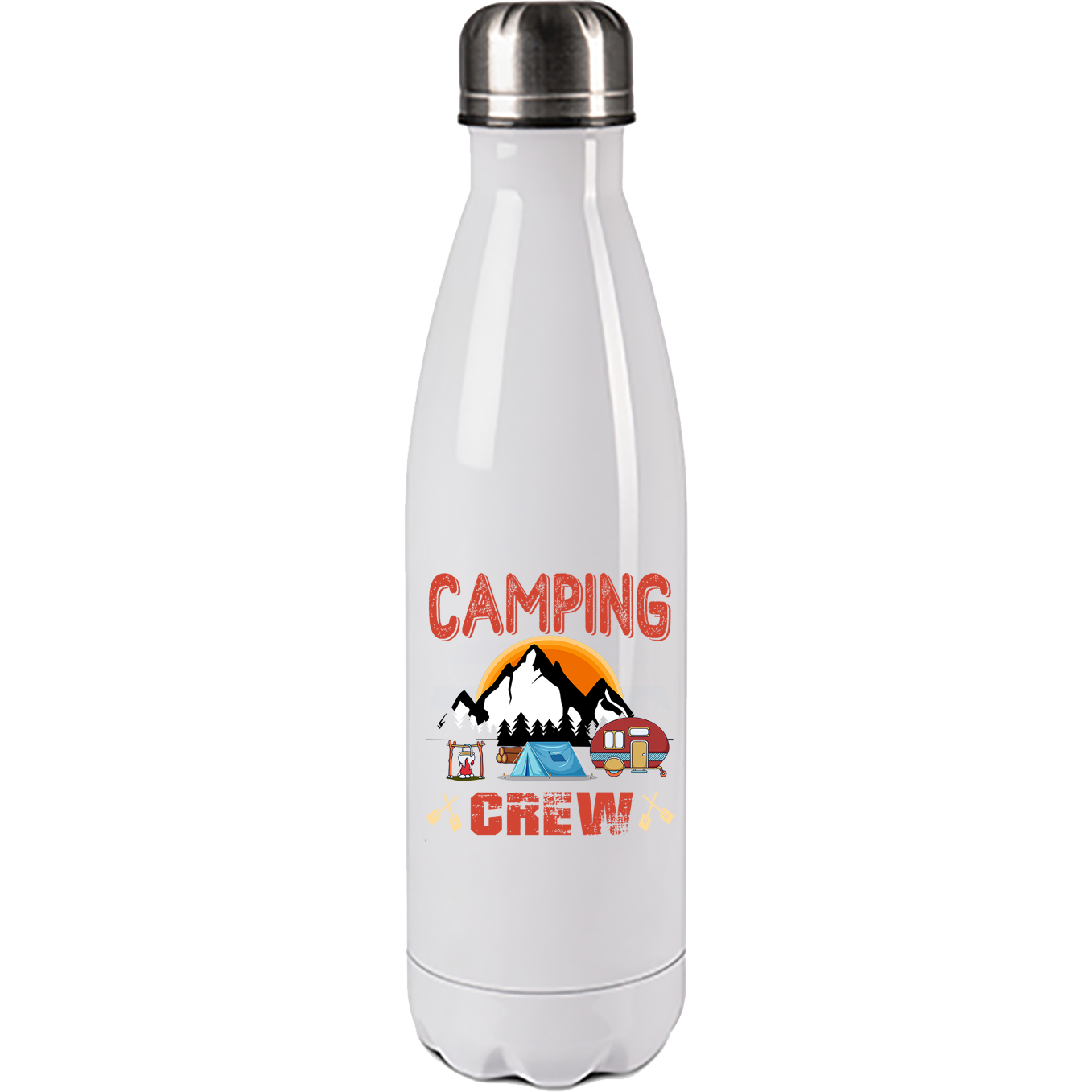 Edelstahl Trinkflasche "Camping Crew" 500ml Handmade-Lifestyle