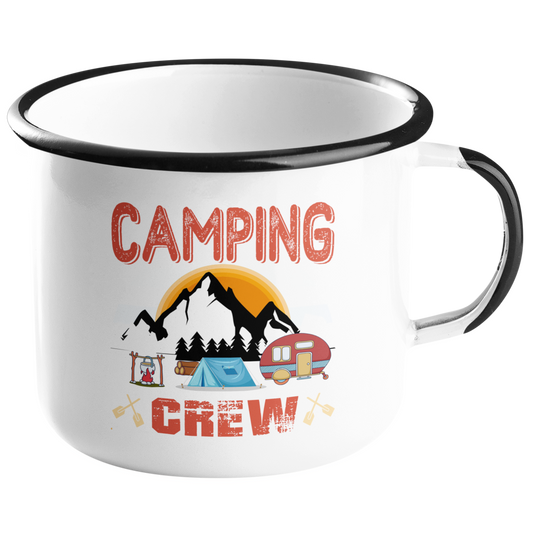 Camping Emailletasse "Camping Crew" Handmade-Lifestyle