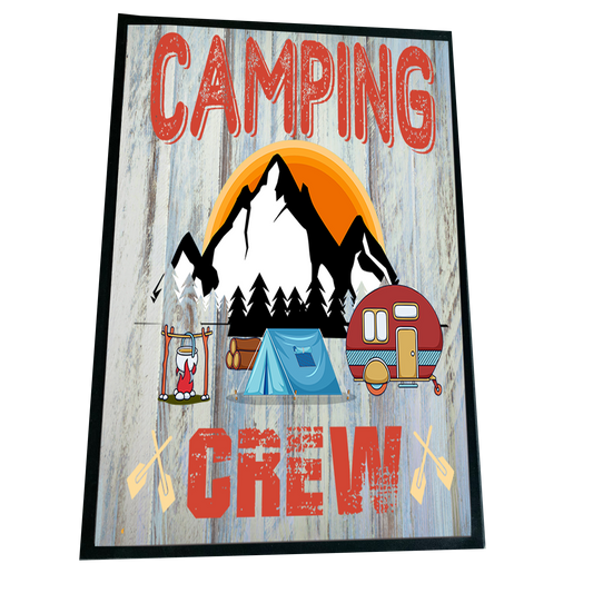 XXL Camping Fußmatte "Camping Crew" 60x90 cm Handmade-Lifestyle