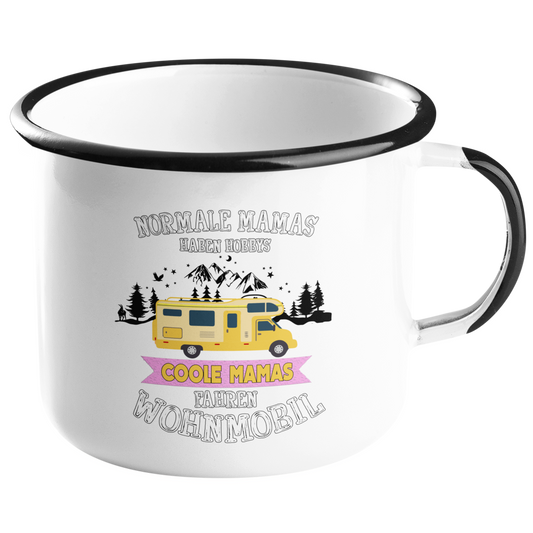 Camping Emailletasse "Coole Mamas" Handmade-Lifestyle