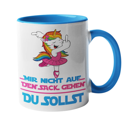 Tasse Einhorn mit Spruch "Mir nicht auf den Sack gehen" Handmade-Lifestyle