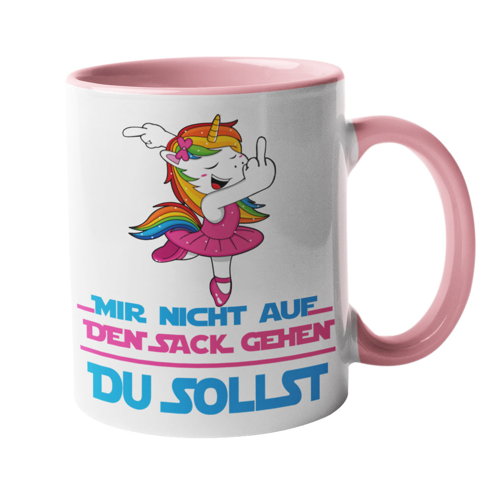 Tasse Einhorn mit Spruch "Mir nicht auf den Sack gehen" Handmade-Lifestyle