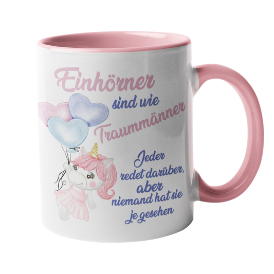 Tasse Einhorn mit Spruch "Traummänner" Handmade-Lifestyle