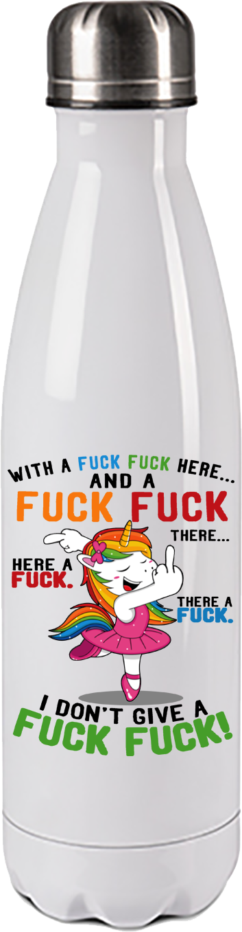 Einhorn Edelstahl Trinkflasche "FUCK FUCK FUCK" 500ml Handmade-Lifestyle