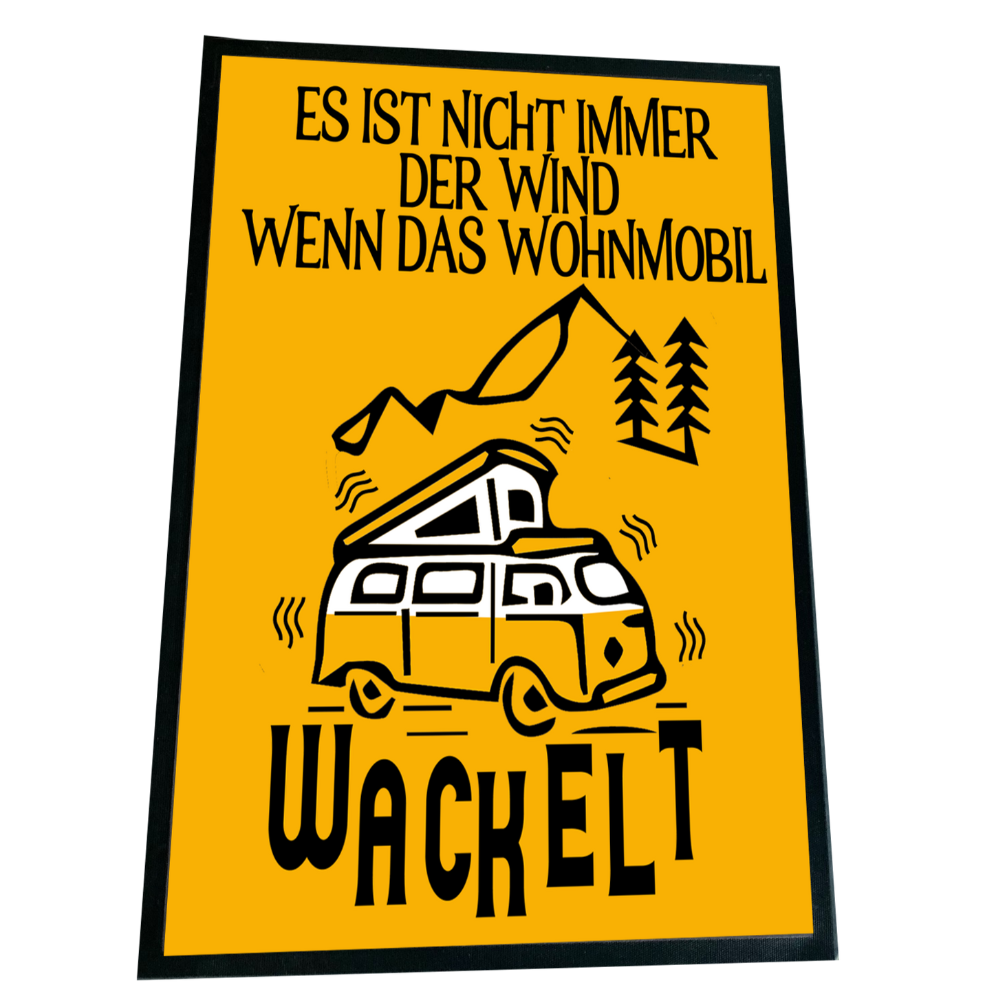 XXL Camping Fußmatte "Wohnmobil wackelt" 60x90 cm Handmade-Lifestyle