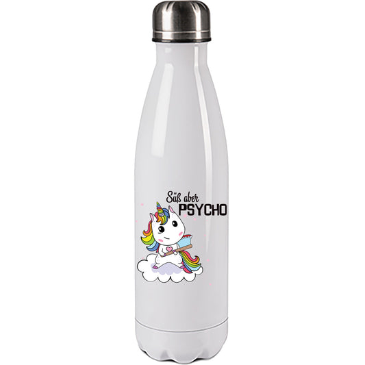 Einhorn Edelstahl Trinkflasche "Süß aber psycho" 500ml Handmade-Lifestyle
