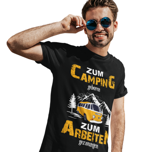 Camping T-Shirt "Zum Camping geboren" Handmade-Lifestyle