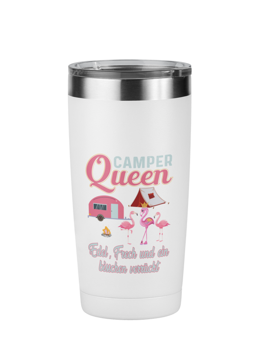 Edelstahl Trinkbecher "Camping Queen" 420 ml Handmade-Lifestyle