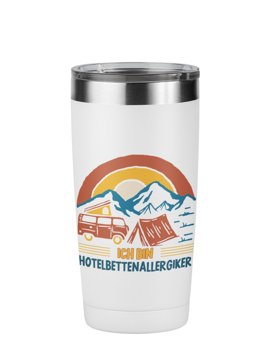 Edelstahl Trinkbecher "Hotelbettenallergiker" 420 ml Handmade-Lifestyle