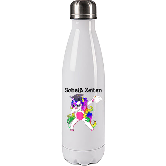 Einhorn Edelstahl Trinkflasche "Schei* Zeiten" 500ml Handmade-Lifestyle