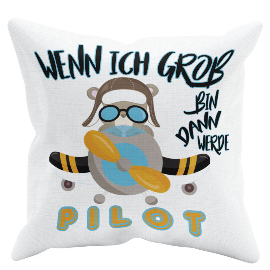 Kissen "Wenn ich groß bin dann werde ich Pilot" Handmade-Lifestyle